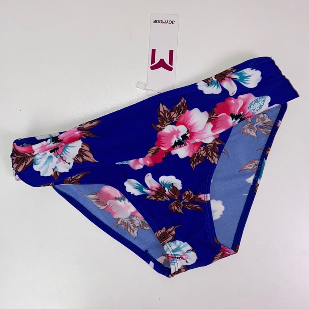 NWT Joymode Blue Floral Bikini Bottoms